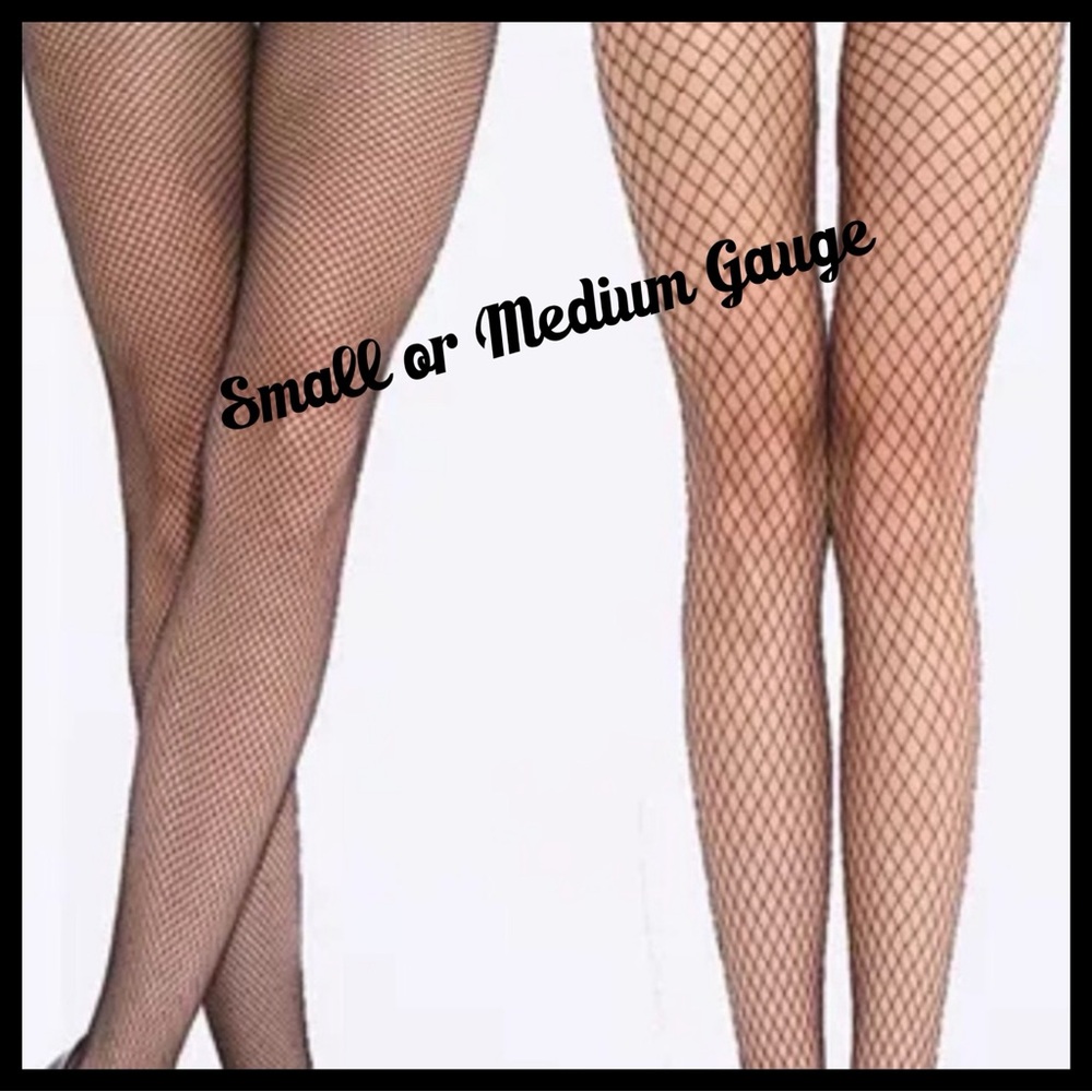 FISHNET STOCKINGS-BLACK- S OR M GAUGE HOLE SIZE-TIGHTS SHEER